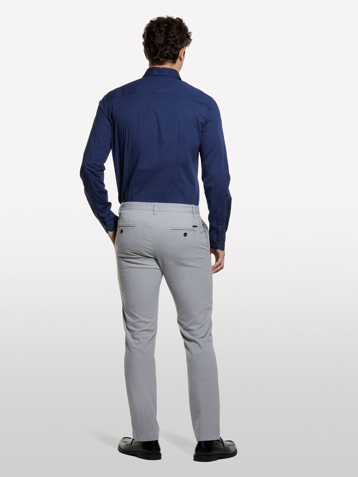Blue slim fit shirt  - men's slim fit shirts - Dark Blue | Sisley image number 2